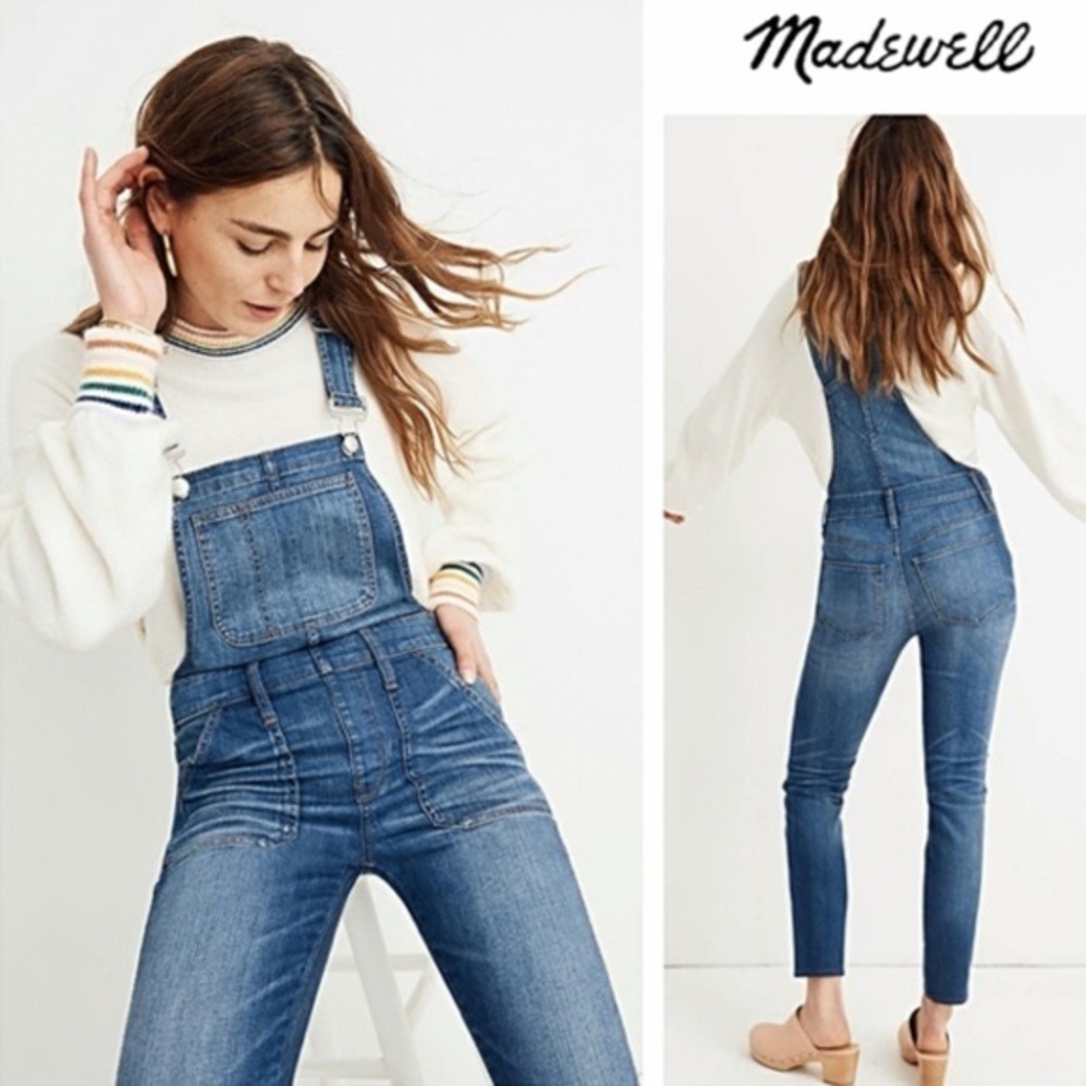 Madewell • Denim Bib Overalls with Button Side Small Skinny